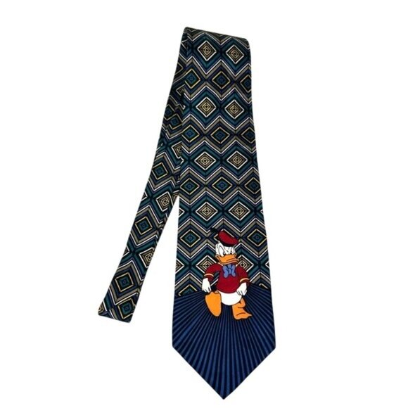 Atlas Design Disney Donald Duck Gateborg Sweden Neck Tie  100% Silk Grumpy Duck - Picture 1 of 10